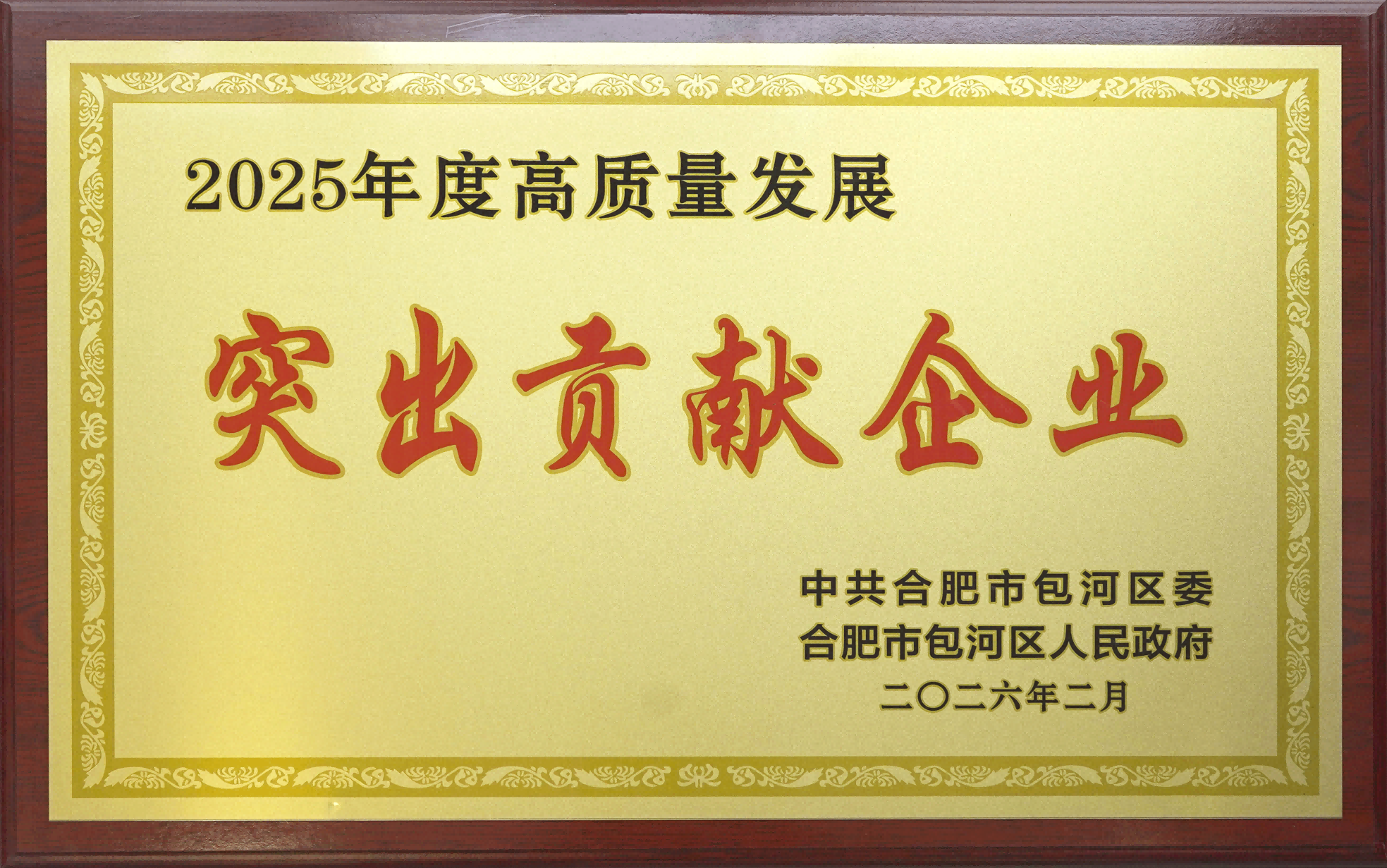 喜报|乐竞体育官网登录入口荣获包河区“高质量发展突出贡献企业”